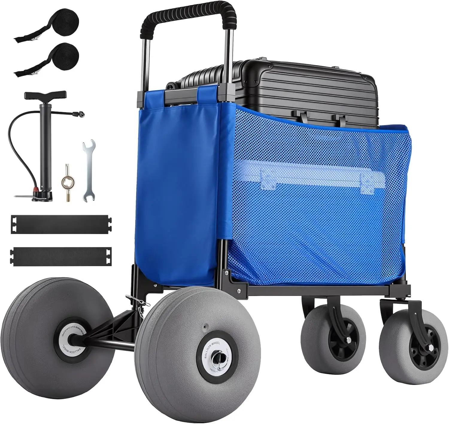 Beach Cart with Large Wheels for Sand, 165 lbs Load Capacity, Heavy Duty Folding Beach Wagon with 12" Balloon Wheels, Storage Ba
Beach Cart with Large Wheels for Sand, 165 lbs Load Capacity, Heavy Duty Folding Beach Wagon with 12" Balloon Wheels, Storage Ba