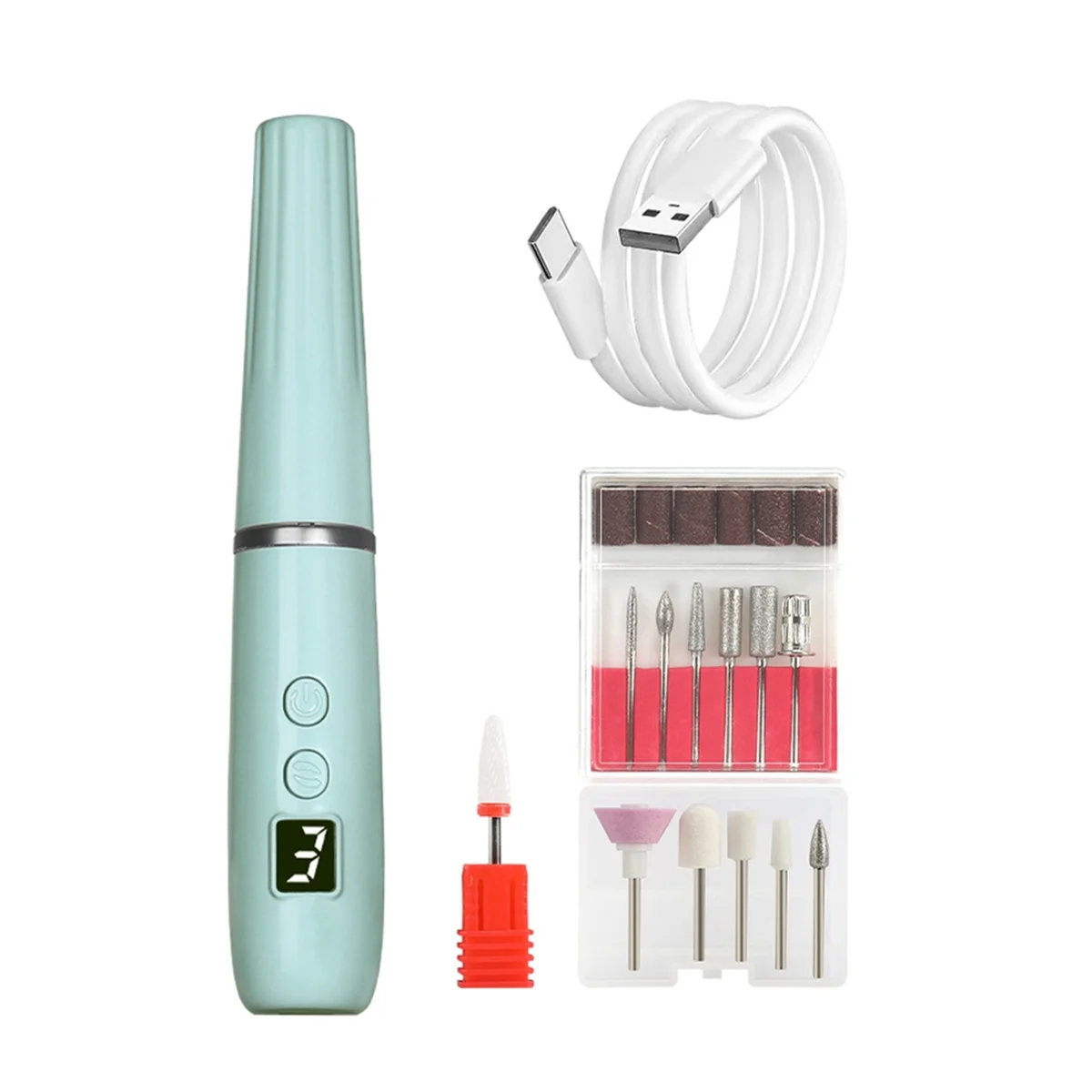 FZFZ Portable Electric Nail File, Cordless Nail Drill with Light for Acrylic, Gel Nails, Personal Polish Manicure Green
FZFZ Portable Electric Nail File, Cordless Nail Drill with Light for Acrylic, Gel Nails, Personal Polish Manicure Green