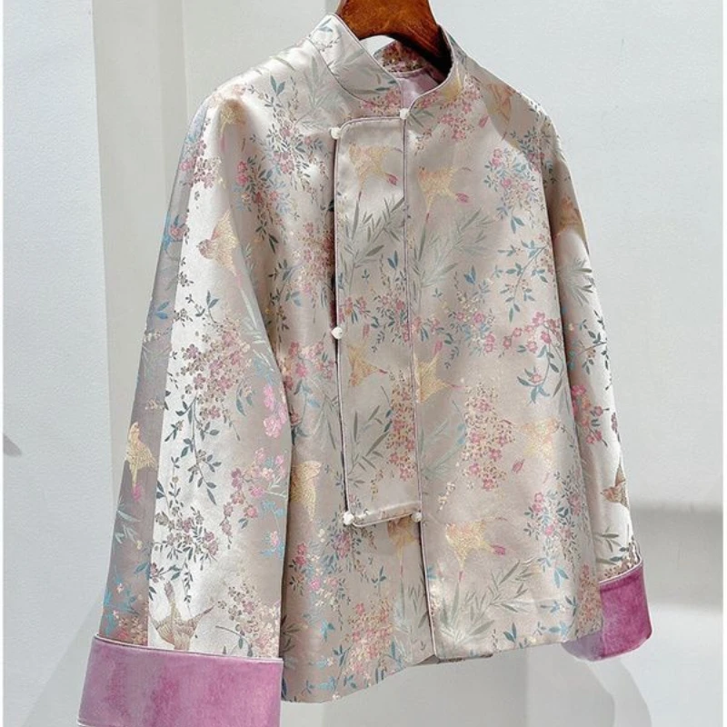 2025 New Spring Women Chinese Tang Costume Floral Animal Printed Pattern Imitation Silk Top Coat , Woman Vintage Loose Coats
2025 New Spring Women Chinese Tang Costume Floral Animal Printed Pattern Imitation Silk Top Coat , Woman Vintage Loose Coats