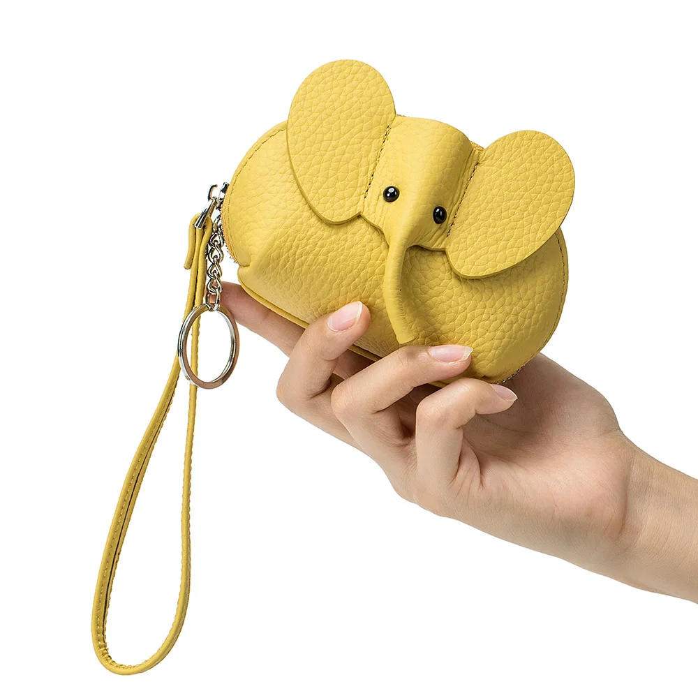 Genuine Leather Elephant Coin Purse with Detachable Wrist Strap & Keyring, Portable Women Mini Zipper Small Wallet Change Purse
Genuine Leather Elephant Coin Purse with Detachable Wrist Strap & Keyring, Portable Women Mini Zipper Small Wallet Change Purse