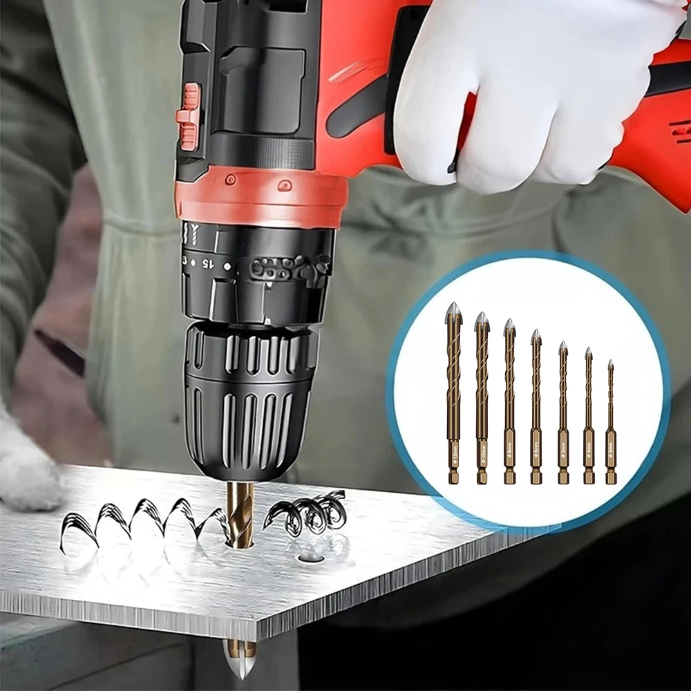 7Pcs Cross Tile Drill Bit Set - Hex Shank for Glass/Cement/Metal/Ceramic/Wood/Plastic & Alloy Materials
7Pcs Cross Tile Drill Bit Set - Hex Shank for Glass/Cement/Metal/Ceramic/Wood/Plastic & Alloy Materials
