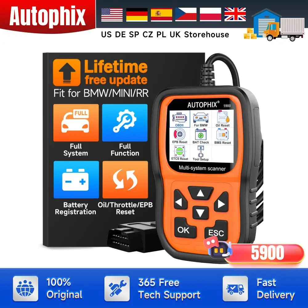 For BMW Mini OBD2 Scanner All System Bi-Directional Control Code Reader with All Reset Services Diagnostic Tool AUTOPHIX 5900
For BMW Mini OBD2 Scanner All System Bi-Directional Control Code Reader with All Reset Services Diagnostic Tool AUTOPHIX 5900