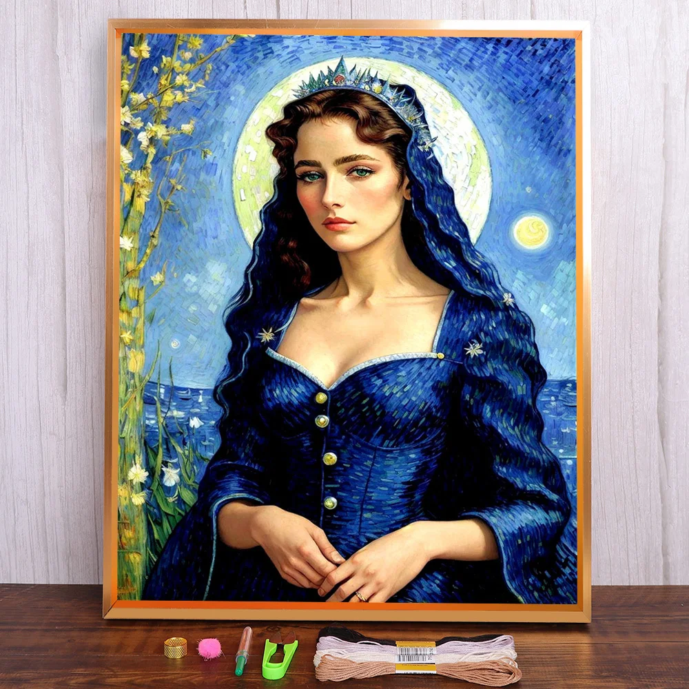 Portrait Girl Flower Printed Canvas Cross-Stitch Full Kit Embroidery Sewing Needlework Knitting Painting Needle Magic Promotions
Portrait Girl Flower Printed Canvas Cross-Stitch Full Kit Embroidery Sewing Needlework Knitting Painting Needle Magic Promotions