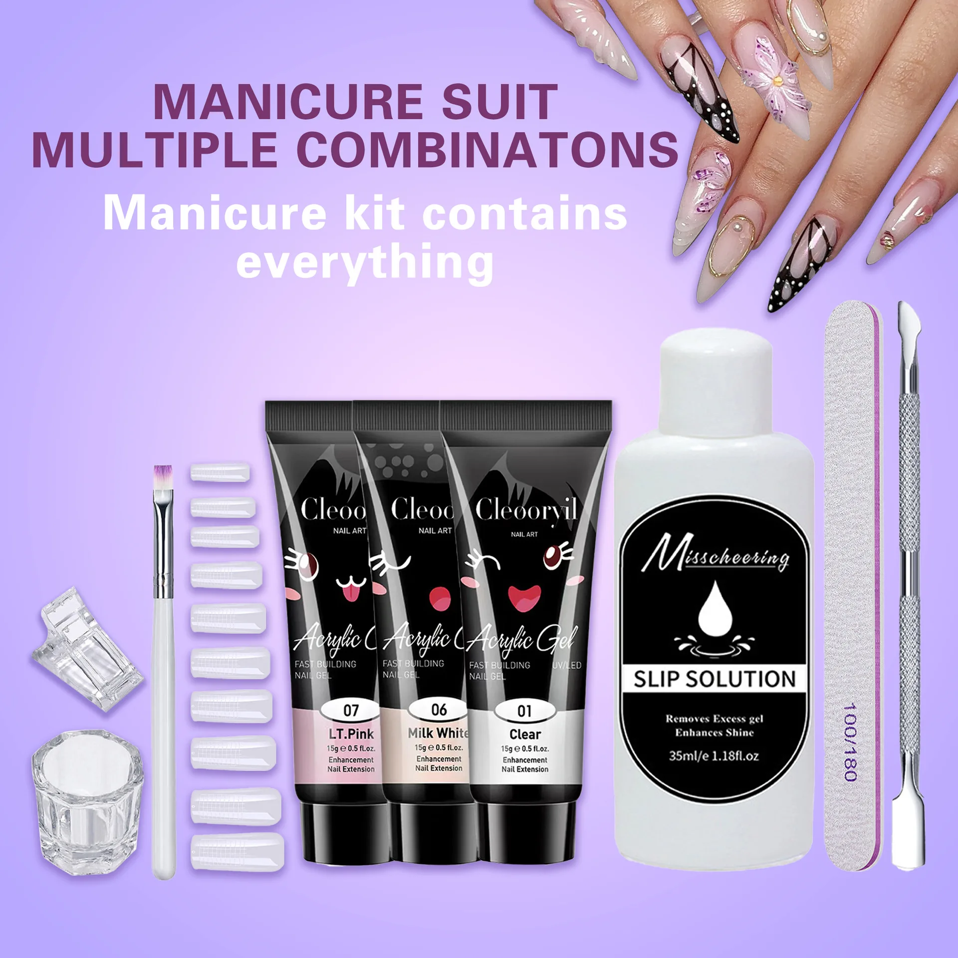 Профессиональный набор гелей для наращивания ногтей, 15 мл, набор из 10 предметов с кистью для форм ногтей, кристально чистый твердый гель для салона, инструмент для маникюра «сделай сам»
Профессиональный набор гелей для наращивания ногтей, 15 мл, набор из 10 предметов с кистью для форм ногтей, кристально чистый твердый гель для салона, инструмент для маникюра «сделай сам»