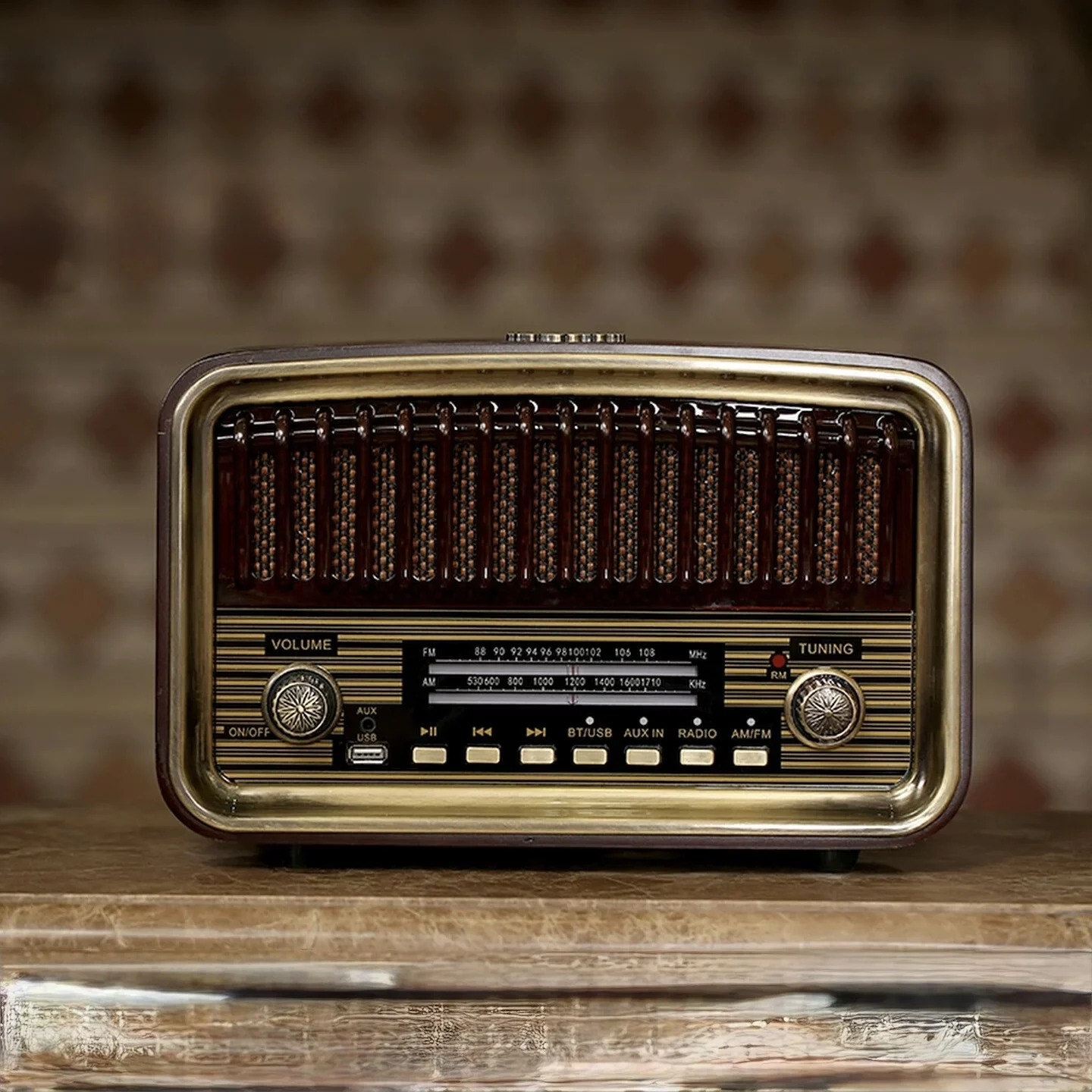 Berlin Lord style antique radio desktop retro Bluetooth speaker wooden dual speaker stereo FM frequency modulation
Berlin Lord style antique radio desktop retro Bluetooth speaker wooden dual speaker stereo FM frequency modulation