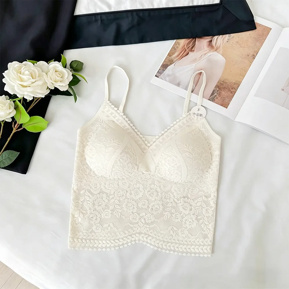 Fashion Built-In Chest Pad Lace Vest Slim Fit Beauty Back V-Neck Tank Top Seamless Crop Top Women Wear
Fashion Built-In Chest Pad Lace Vest Slim Fit Beauty Back V-Neck Tank Top Seamless Crop Top Women Wear