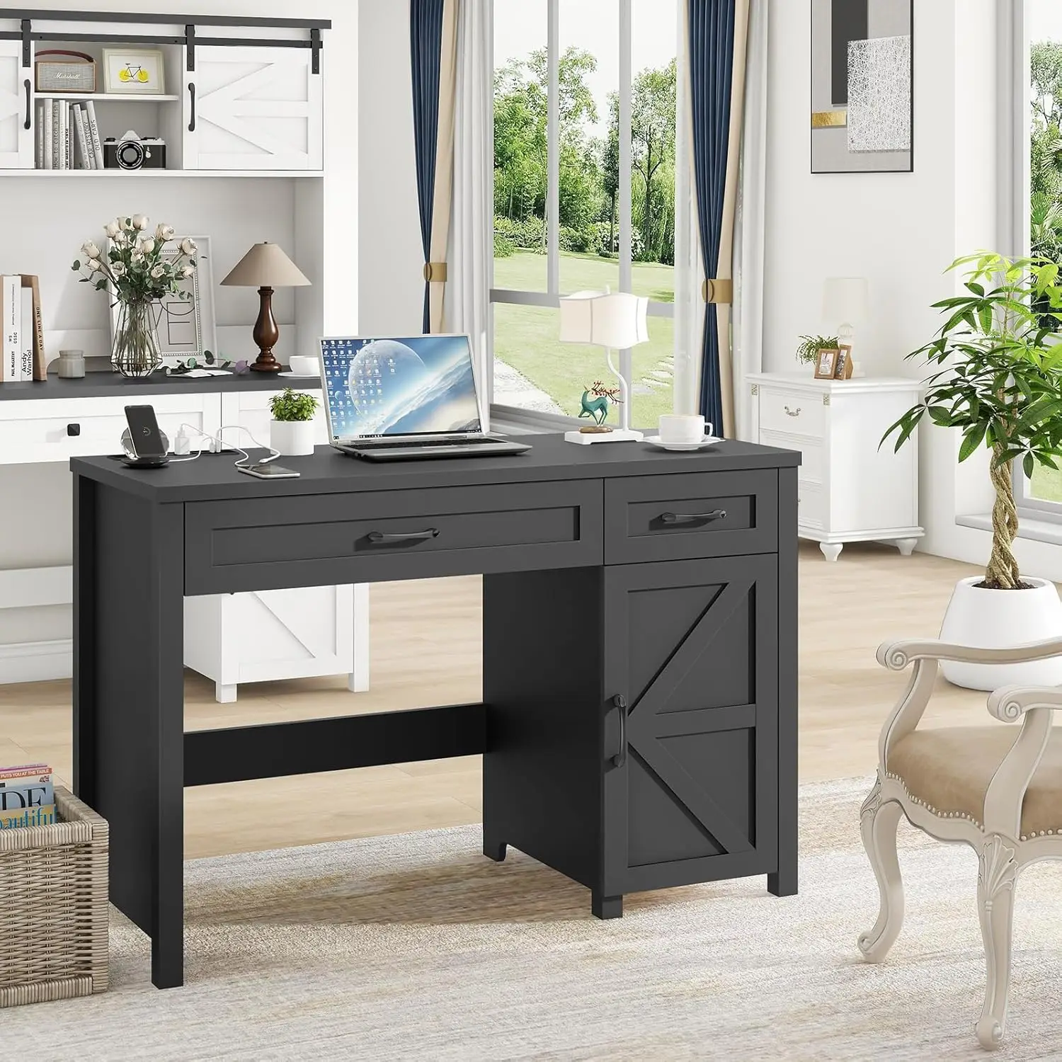Farmhouse 47"" Executive Desk, Computer Desk With Drawers And Storage Cabinet, Workstation Computer Desk For Home Office,
Farmhouse 47"" Executive Desk, Computer Desk With Drawers And Storage Cabinet, Workstation Computer Desk For Home Office,
