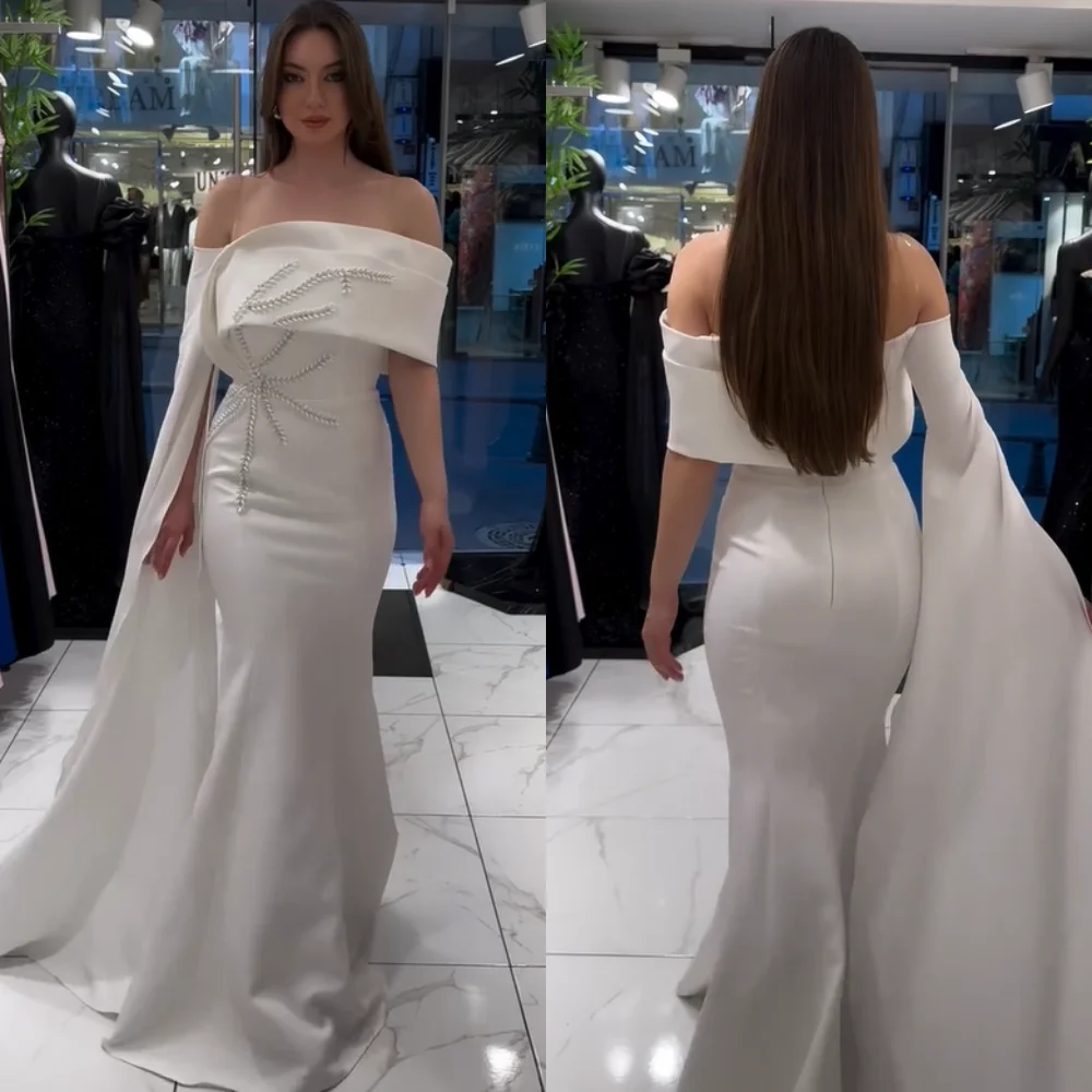 Customized Simple Jersey Pleat Sequined Mermaid Off-the-shoulder Long Dresses Bespoke Occasion Homecoming High Quality
Customized Simple Jersey Pleat Sequined Mermaid Off-the-shoulder Long Dresses Bespoke Occasion Homecoming High Quality