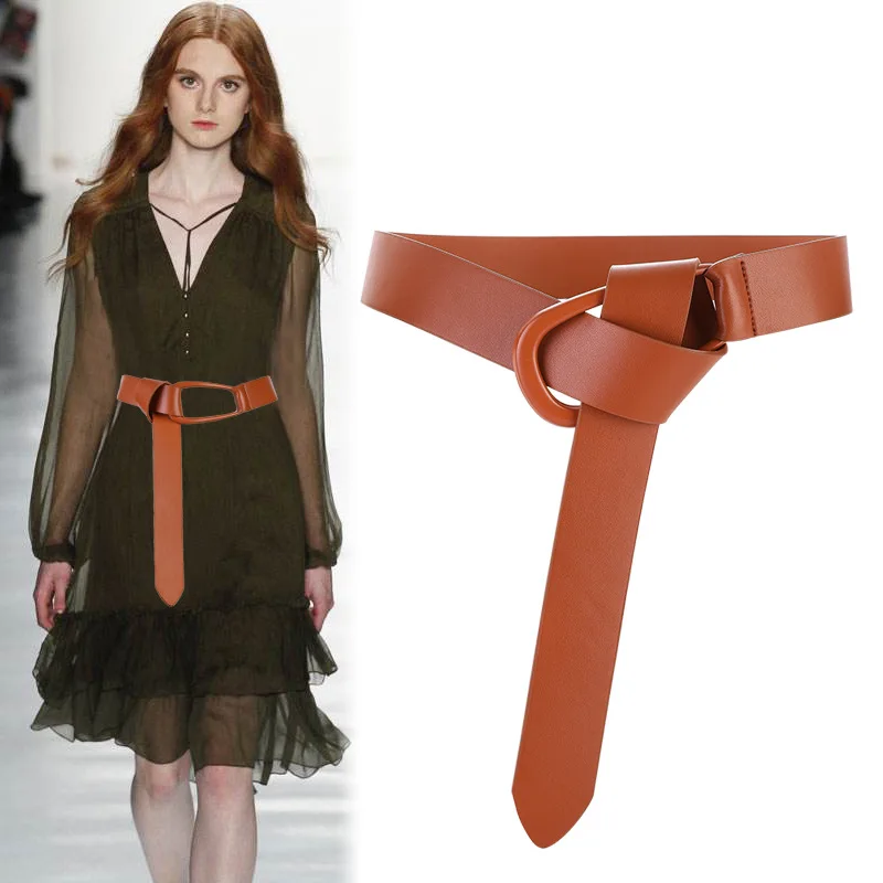 Women's Genuine Leather Knotted Belts Ladies Dresses Overcoat Waist Strap Solid Color Vintage Belt
Women's Genuine Leather Knotted Belts Ladies Dresses Overcoat Waist Strap Solid Color Vintage Belt