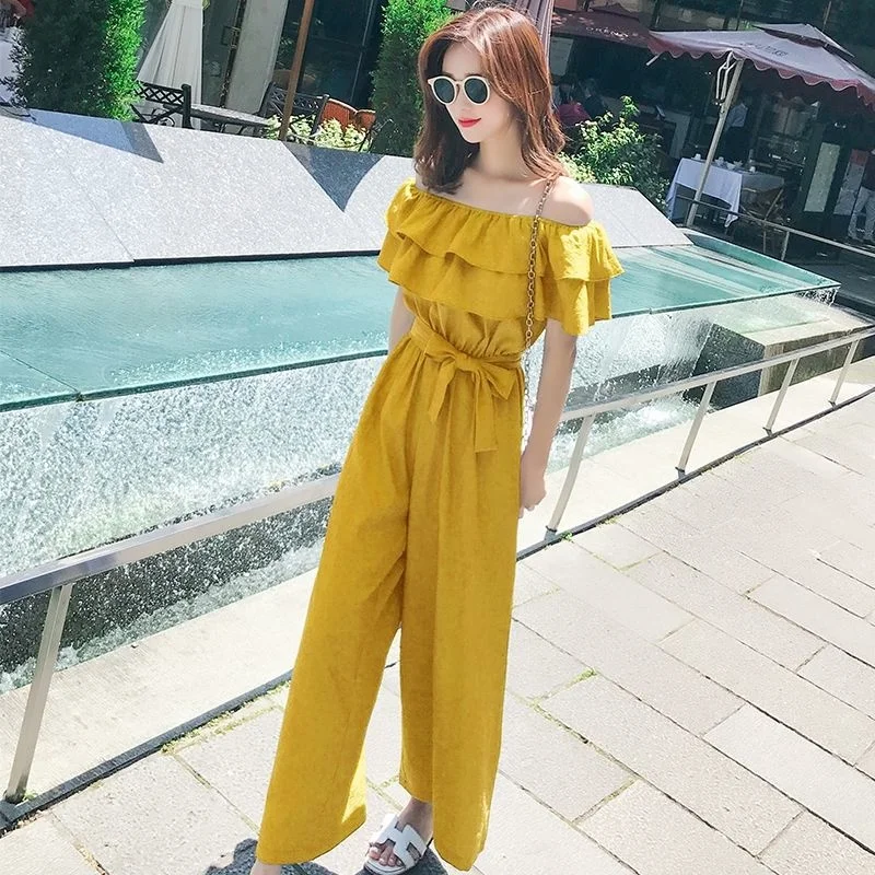 Women's Chiffon Jumpsuit 2022 Summer New Solid Color Fashion Strap Overalls Ankle-Length Wide Leg Pants For Women Elegant Romper
Women's Chiffon Jumpsuit 2022 Summer New Solid Color Fashion Strap Overalls Ankle-Length Wide Leg Pants For Women Elegant Romper