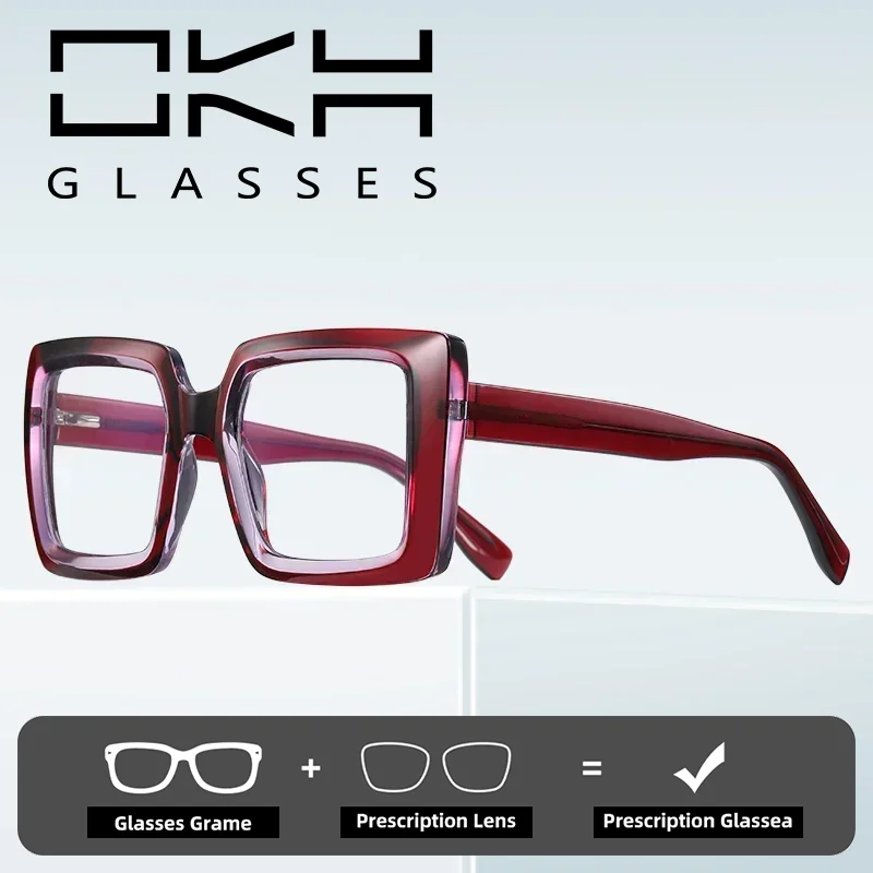 OKH Square Large Frame Glasses Fashion Optical Lenses Reading Glasses Women multifocal Progressive Myopia Prescription Eyeglass
OKH Square Large Frame Glasses Fashion Optical Lenses Reading Glasses Women multifocal Progressive Myopia Prescription Eyeglass