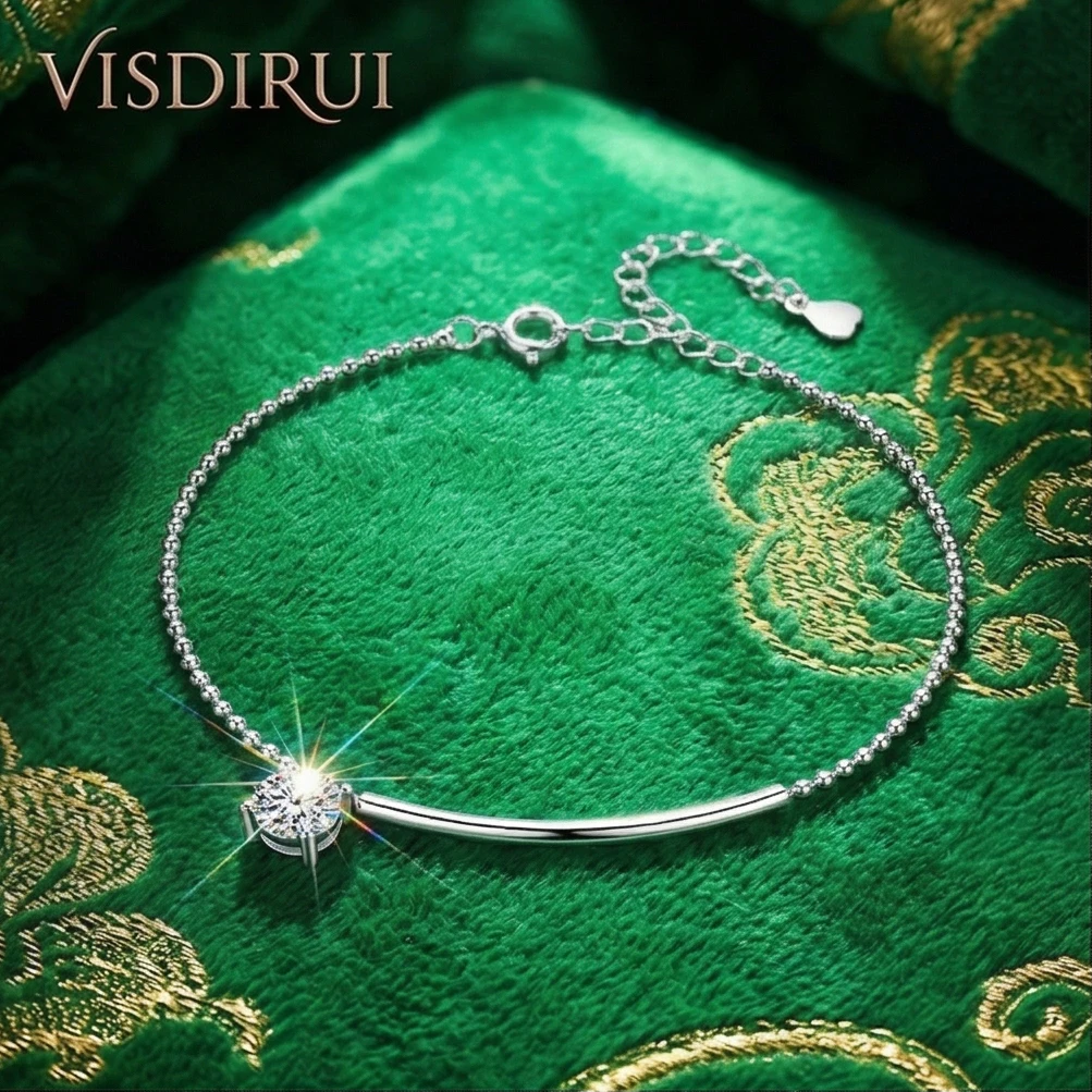 VISDIRUI 1ct D Color Moissanite Tennis Bracelet S925 Sterling Silver 6.5mm Stone Adjustable White Finish Wedding Jewelry
VISDIRUI 1ct D Color Moissanite Tennis Bracelet S925 Sterling Silver 6.5mm Stone Adjustable White Finish Wedding Jewelry