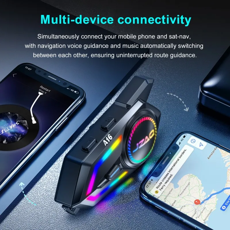 Наушники для мотоциклетного шлема A16 с большой батареей емкостью 3000 мАч, цветной переключатель освещения IPX6, водонепроницаемые для езды
Наушники для мотоциклетного шлема A16 с большой батареей емкостью 3000 мАч, цветной переключатель освещения IPX6, водонепроницаемые для езды