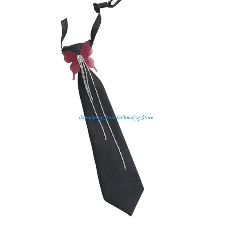 573B Black Ties for Women Adjustable Schoolgirl Uniform Pre Tied Butterfly Neck Tie
573B Black Ties for Women Adjustable Schoolgirl Uniform Pre Tied Butterfly Neck Tie
