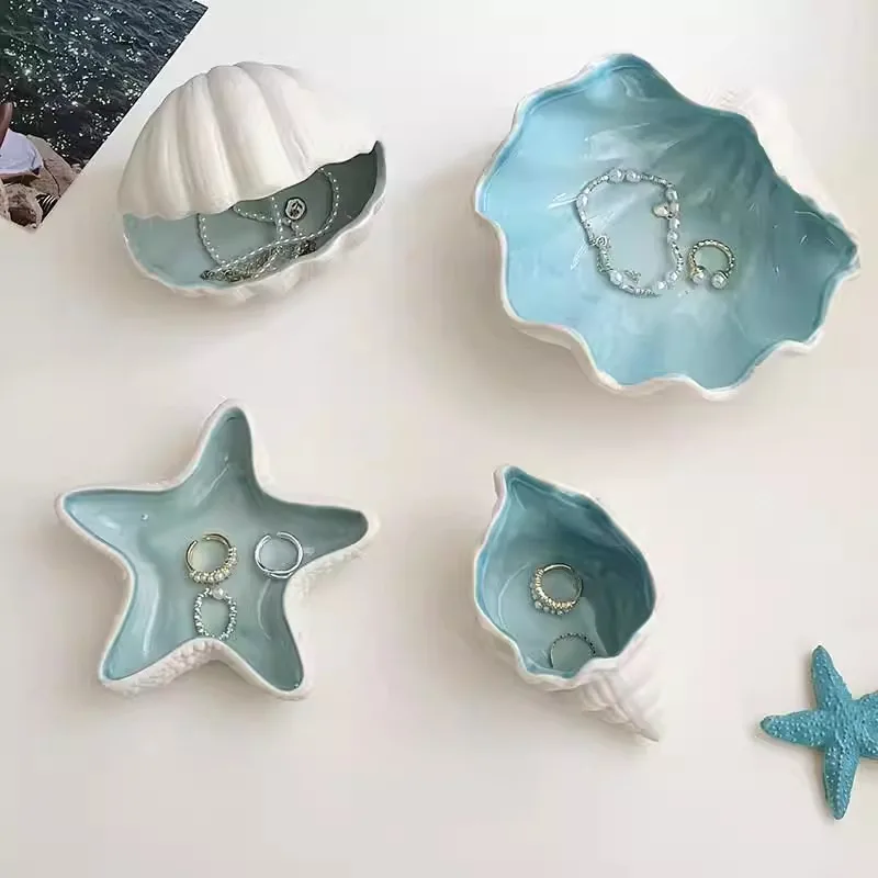 Ocean Themed Ceramic Jewelry Storage Box Starfish Conch Design Desktop Decoration Accessory Organizer Jewelry Box
Ocean Themed Ceramic Jewelry Storage Box Starfish Conch Design Desktop Decoration Accessory Organizer Jewelry Box