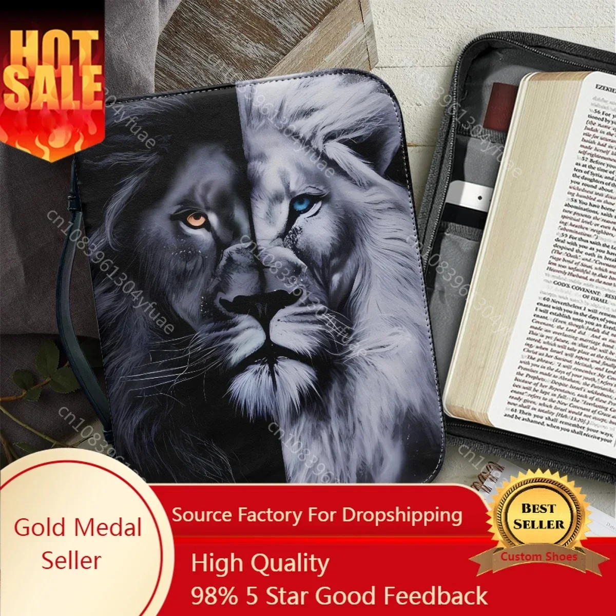 Black and White Lion Print Women's Bible Cover Case PU Leather Handbags Female Zipper Handle Study Book Holy Storage Boxes 2023
Black and White Lion Print Women's Bible Cover Case PU Leather Handbags Female Zipper Handle Study Book Holy Storage Boxes 2023