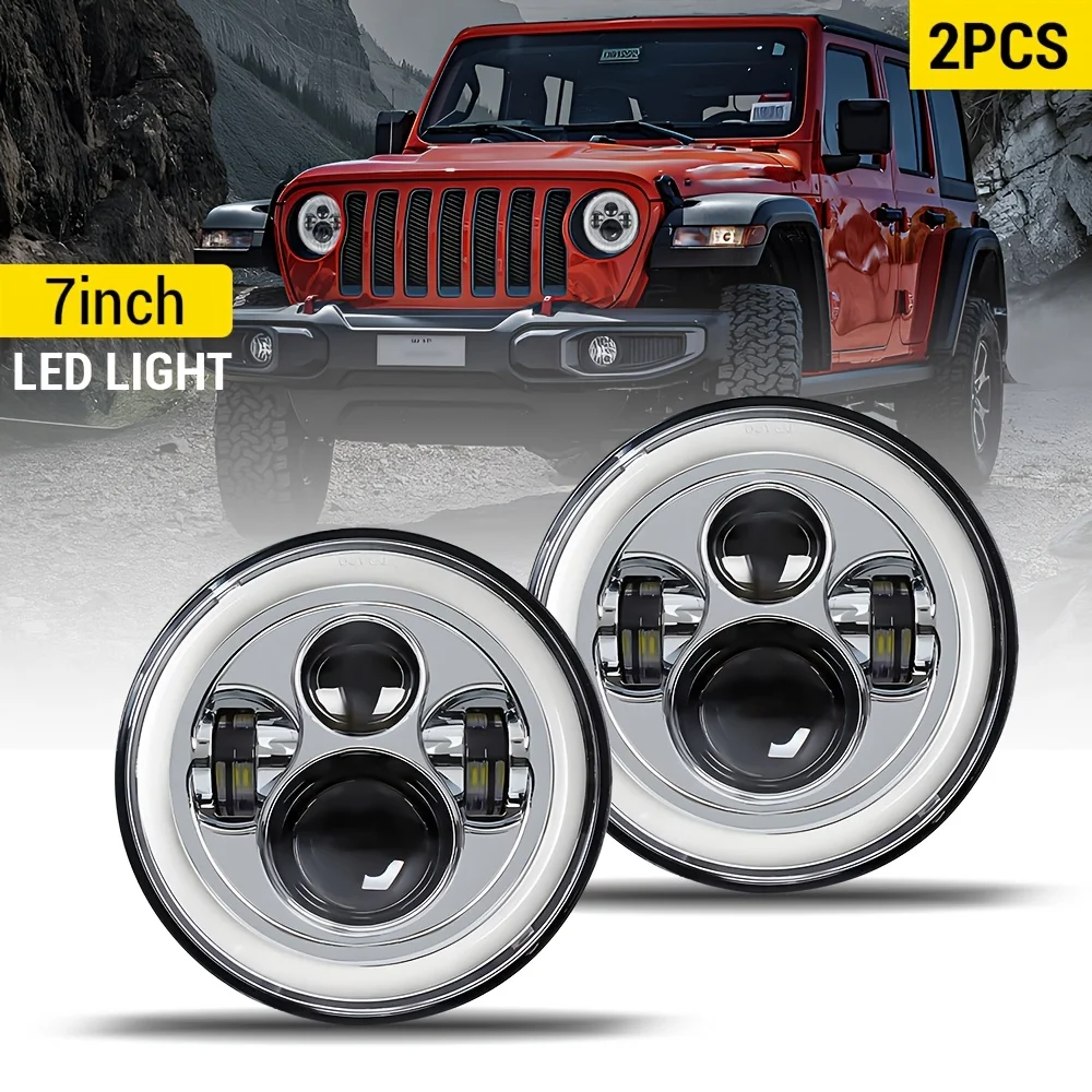 7Inch LED Headlight with Halo Ring DRL High/Low Beam for Moto Jeep Wrangler TJ JK CJ H4 7'' Motorcycle Car Round Headlamp
7Inch LED Headlight with Halo Ring DRL High/Low Beam for Moto Jeep Wrangler TJ JK CJ H4 7'' Motorcycle Car Round Headlamp