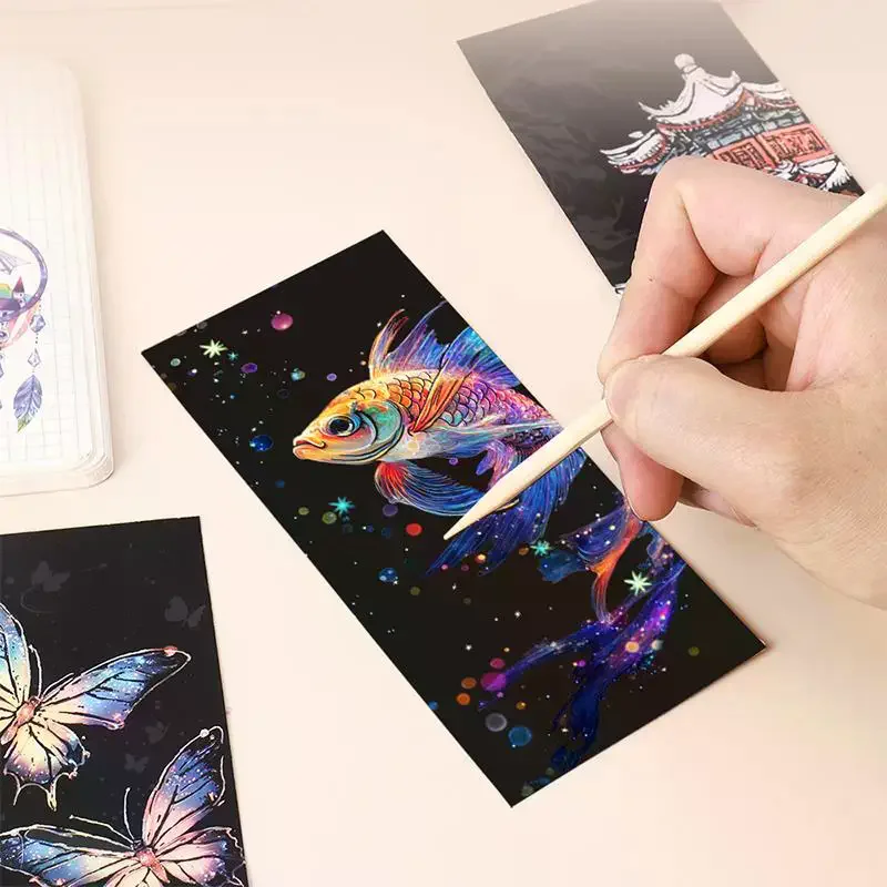 12Pcs/set Animal Paper Painting Drawing Toy Bookmark Scratch Art With Stylus Stress Relief Adult Kid Gift
12Pcs/set Animal Paper Painting Drawing Toy Bookmark Scratch Art With Stylus Stress Relief Adult Kid Gift