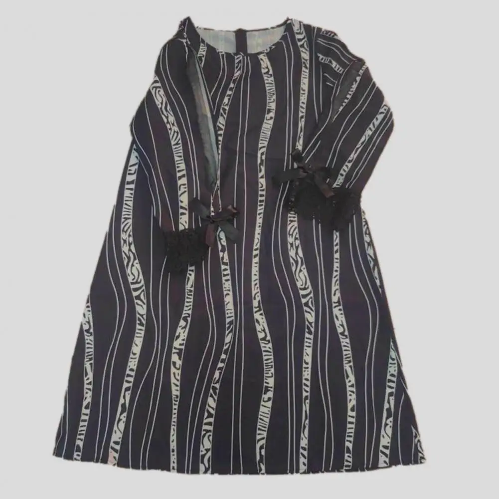 Women Spring Dress Women Dress Striped Round Neck Mini Dress with Lace Patchwork Pockets for Women Three-quarter Sleeves Loose
Women Spring Dress Women Dress Striped Round Neck Mini Dress with Lace Patchwork Pockets for Women Three-quarter Sleeves Loose