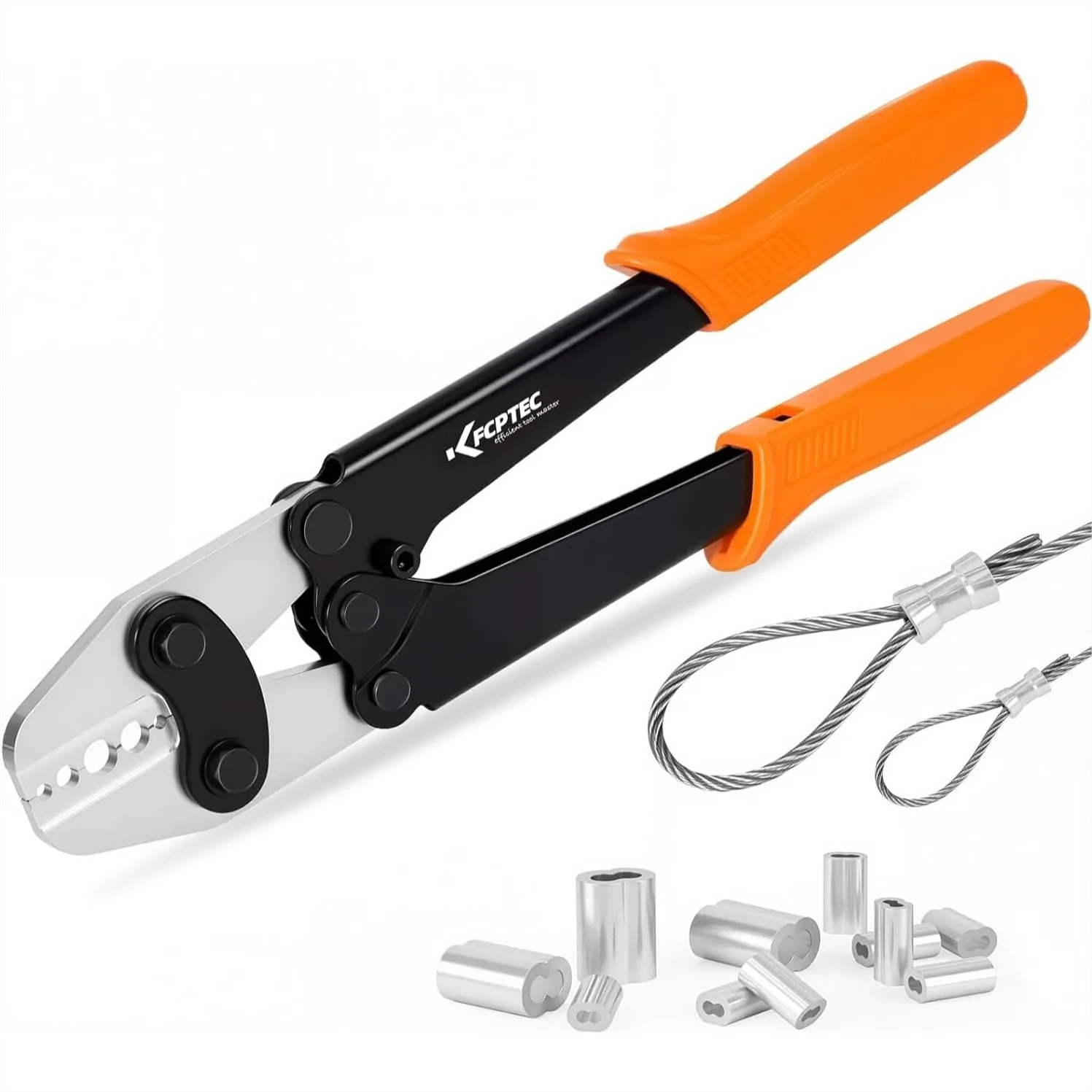 Wire Rope Crimping Tool 1/16"-3/16" (1.58-5.0mm), Heavy-Duty Ferrule Swager for Aluminum Sleeves, Cable Railing & Fishing
Wire Rope Crimping Tool 1/16"-3/16" (1.58-5.0mm), Heavy-Duty Ferrule Swager for Aluminum Sleeves, Cable Railing & Fishing