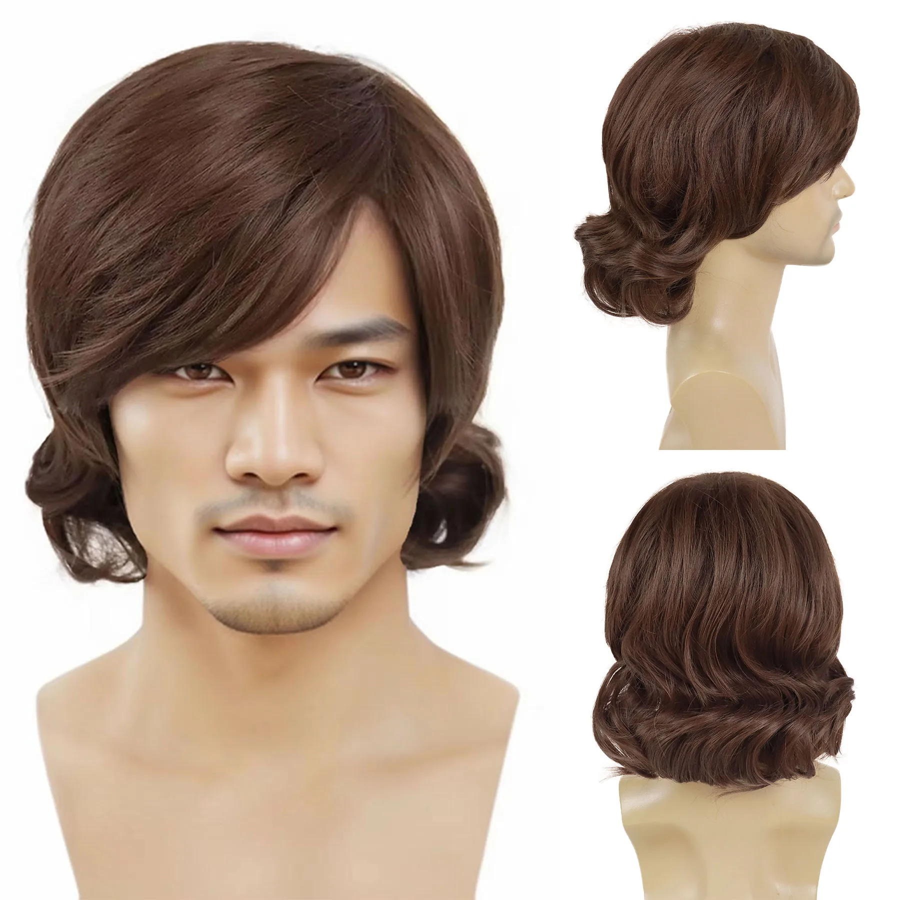 Shaggy Wig Men Short Wavy Curly Brown Wigs Halloween Cosplay 60s 70s Wig Anime Male Rocker Costume Wigs Halloween Costume Male
Shaggy Wig Men Short Wavy Curly Brown Wigs Halloween Cosplay 60s 70s Wig Anime Male Rocker Costume Wigs Halloween Costume Male