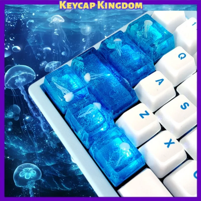 DIY Creative Keycaps Blue Ocean Jellyfish Resin Drip Material OEM Custom Artisan Keycaps Mechanical Keyboard PC Gaming Gift
DIY Creative Keycaps Blue Ocean Jellyfish Resin Drip Material OEM Custom Artisan Keycaps Mechanical Keyboard PC Gaming Gift
