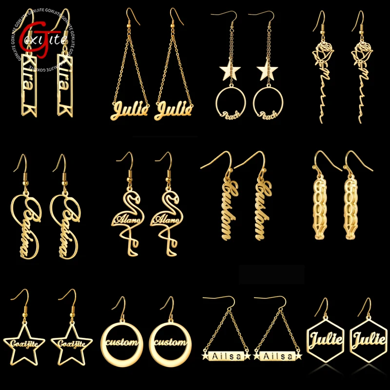 Goxijite индивидуальное имя, разноцветные серьги в форме сердца для женщин и девочек, серьги из нержавеющей стали со звездами и розами, повседневные аксессуары, ювелирные изделия, подарок
Goxijite индивидуальное имя, разноцветные серьги в форме сердца для женщин и девочек, серьги из нержавеющей стали со звездами и розами, повседневные аксессуары, ювелирные изделия, подарок