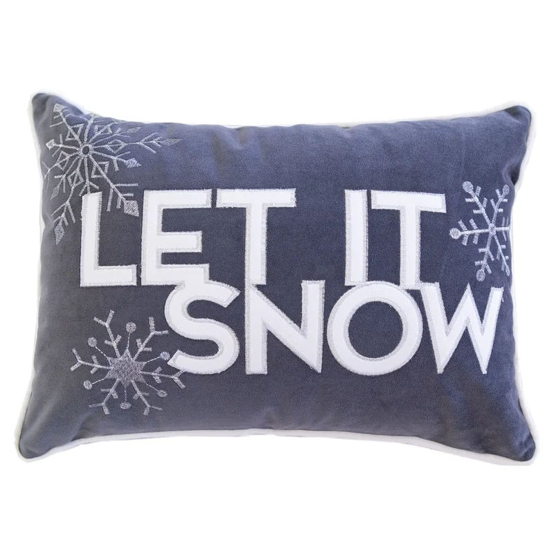 Nneka Let It Snow Gray Velvet Lumbar Pillow with Insert 14x20
Nneka Let It Snow Gray Velvet Lumbar Pillow with Insert 14x20