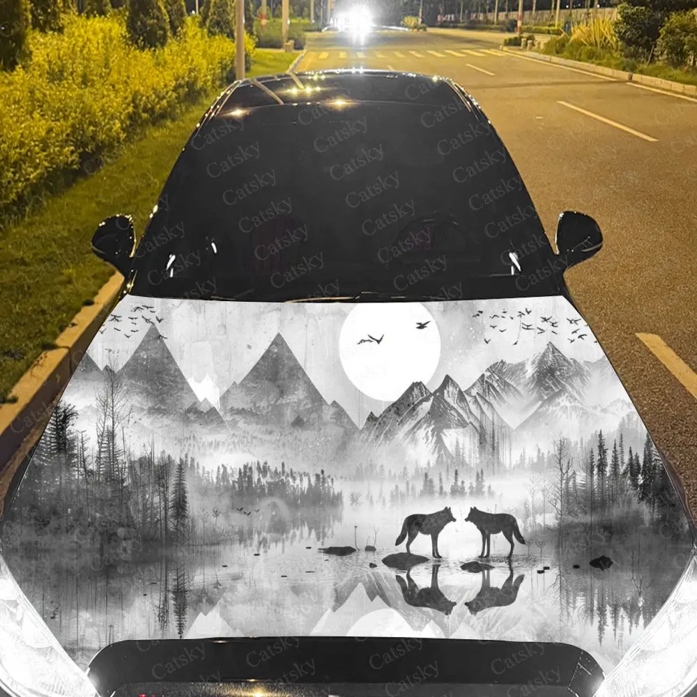 Majestic Monochrome Wolf Landscape Car Cover Decal, Auto Hood Sticker, Waterproof and Self-adhesive Auto Vinyl Wraps, Cool Car E
Majestic Monochrome Wolf Landscape Car Cover Decal, Auto Hood Sticker, Waterproof and Self-adhesive Auto Vinyl Wraps, Cool Car E