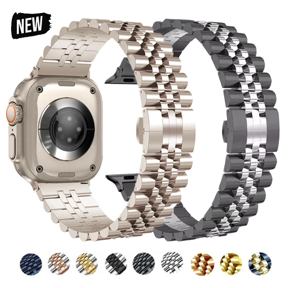 Ремешок из нержавеющей стали для Apple Watch Ultra 2 Band 49 мм, браслет для iWatch Series 9 8 7 6 se 5 4 3 38/40 41 мм 42/44 45 мм
Ремешок из нержавеющей стали для Apple Watch Ultra 2 Band 49 мм, браслет для iWatch Series 9 8 7 6 se 5 4 3 38/40 41 мм 42/44 45 мм