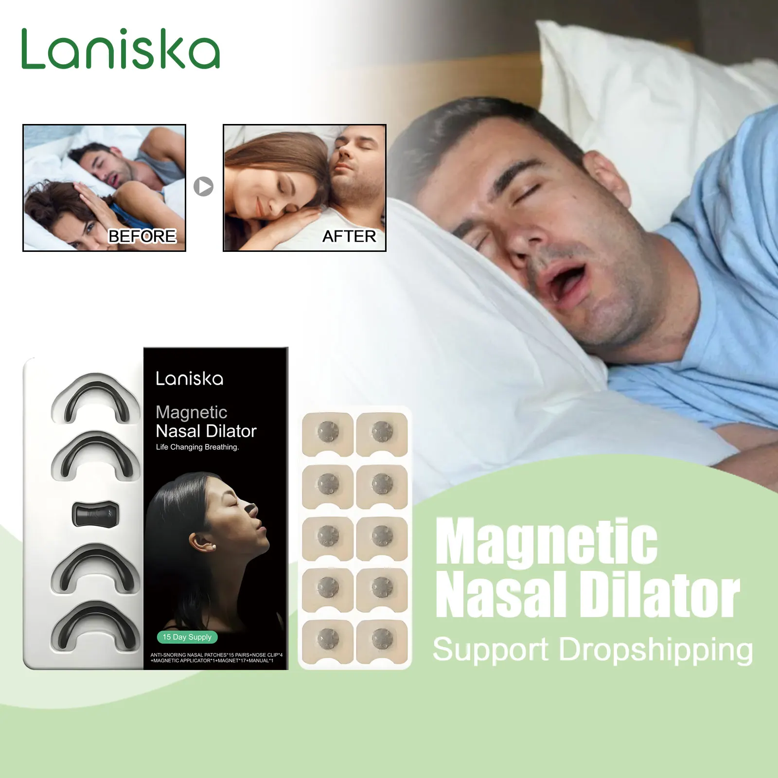 Magnetic Nasal Dilator Kit Relieve Stuffy Nose Breathe Strips Increase Oxygen Intake Stop Snoring Promote Deep Sleep Aid Patch
Magnetic Nasal Dilator Kit Relieve Stuffy Nose Breathe Strips Increase Oxygen Intake Stop Snoring Promote Deep Sleep Aid Patch