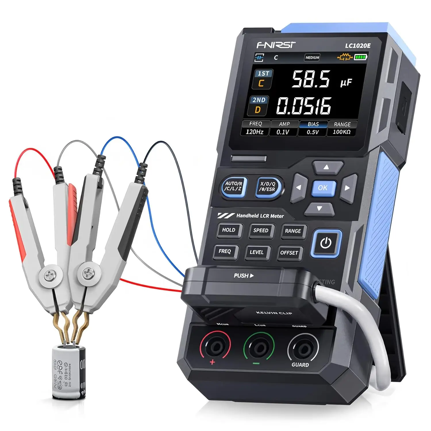 LCR Meter, 19,999 Counts Resistor Inductor Capacitor Tester, Auto Component Detect, Measures ESR/Q/D/θ/X, 2.8” Color TFT
LCR Meter, 19,999 Counts Resistor Inductor Capacitor Tester, Auto Component Detect, Measures ESR/Q/D/θ/X, 2.8” Color TFT