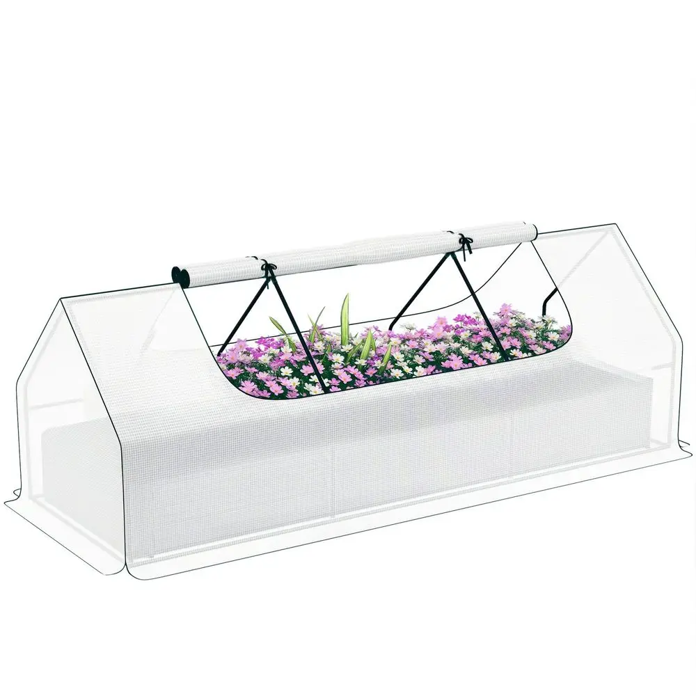 8.6 x 3 x 1ft Metal Planter Box with Mini Greenhouse, Galvanized Raised Garden Bed with Cover for Herbs and Vegetables, Small G
8.6 x 3 x 1ft Metal Planter Box with Mini Greenhouse, Galvanized Raised Garden Bed with Cover for Herbs and Vegetables, Small G