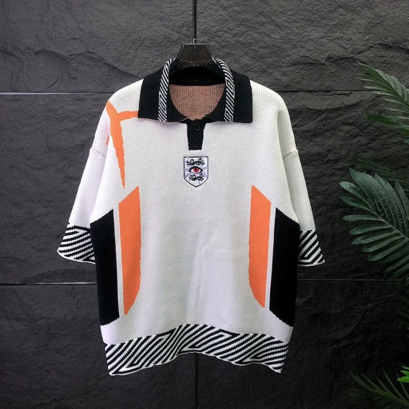 New House of Errors Knitwear Pullover Embroidery Logo Multi-color Jacquard Polo Collar HOUSE OF ERRORS Men's Women's Sweater
New House of Errors Knitwear Pullover Embroidery Logo Multi-color Jacquard Polo Collar HOUSE OF ERRORS Men's Women's Sweater