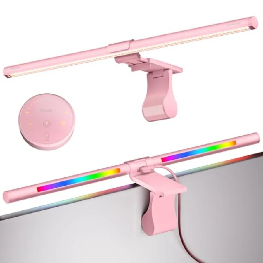 20" Pink RGB Monitor Light Bar 15 Gaming Backlight Modes Eye-Care No Glare Adjustable Frontlight Brightness and Color Temperatu
20" Pink RGB Monitor Light Bar 15 Gaming Backlight Modes Eye-Care No Glare Adjustable Frontlight Brightness and Color Temperatu