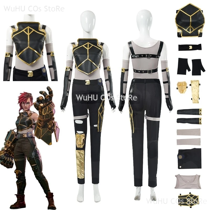 Game LOL Arcane Season 2Vi Cosplay Piltover Enforcer Black PU Armor Costume Top Uniform Full Set Woman Carnival Halloween Suit
Game LOL Arcane Season 2Vi Cosplay Piltover Enforcer Black PU Armor Costume Top Uniform Full Set Woman Carnival Halloween Suit