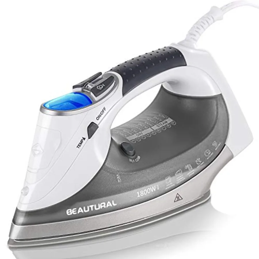 1800-Watt Steam Iron with Digital LCD Screen, Double-Layer and Ceramic Coated Soleplate, 3-Way Auto-Off, 9 Preset Temperature a
1800-Watt Steam Iron with Digital LCD Screen, Double-Layer and Ceramic Coated Soleplate, 3-Way Auto-Off, 9 Preset Temperature a