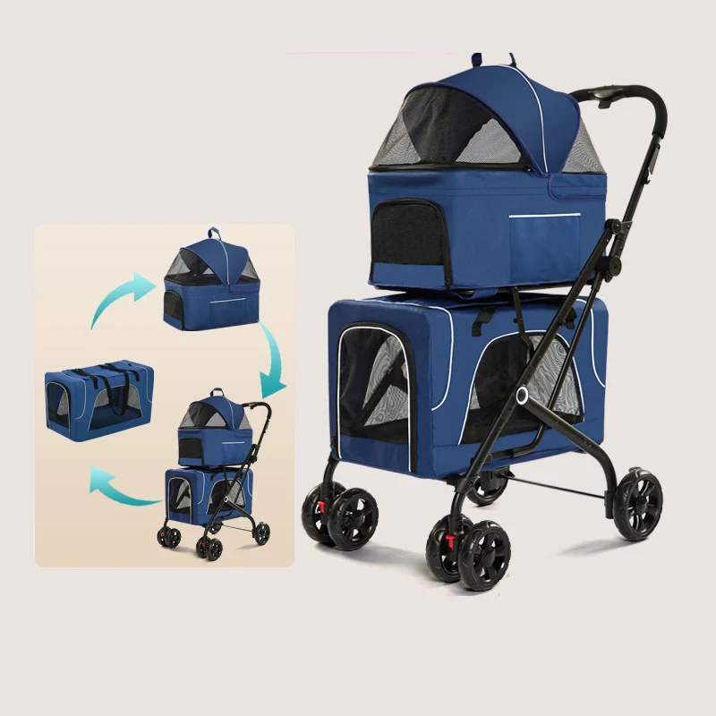 Portable Double-layer Pet Stroller Detachable Outdoor Travel Dog Cart Folding Breathable Dog Carriers Side Storage Pet Supplies
Portable Double-layer Pet Stroller Detachable Outdoor Travel Dog Cart Folding Breathable Dog Carriers Side Storage Pet Supplies