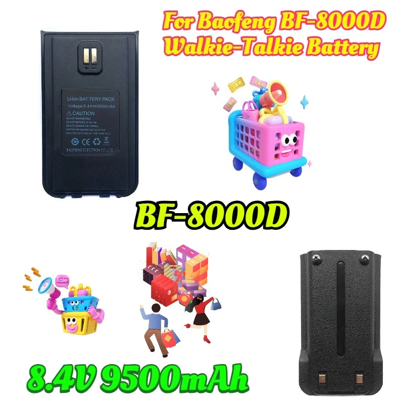 9500mAh for Baofeng BF-8000D Walkie-Talkie Battery BF-H5 Lithium Battery High-Quality
9500mAh for Baofeng BF-8000D Walkie-Talkie Battery BF-H5 Lithium Battery High-Quality