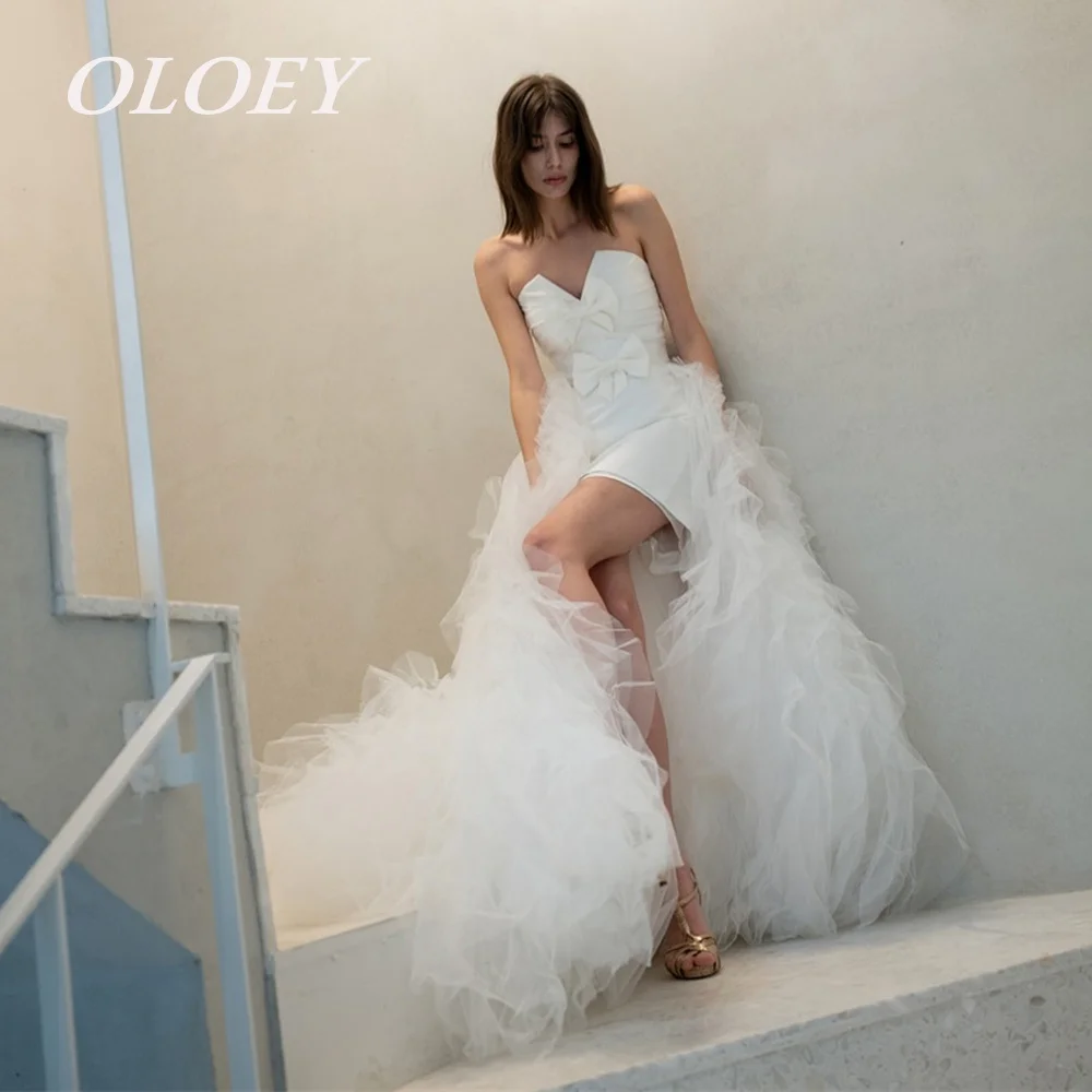 OLOEY Elegant V Neck Mermaid Wedding Dresses with Detached Ruffle Train Short Bridal Gowns Photos Shoot Customized Sleeveless
OLOEY Elegant V Neck Mermaid Wedding Dresses with Detached Ruffle Train Short Bridal Gowns Photos Shoot Customized Sleeveless