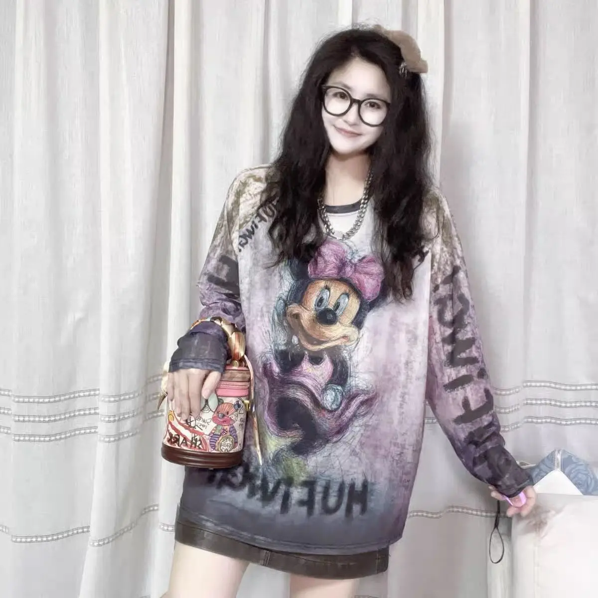 Disney Mickey American Style Color Blocked T-shirt Women Spring Summer Sun Protection Top Loose Casual Versatile Long Sleeve Top
Disney Mickey American Style Color Blocked T-shirt Women Spring Summer Sun Protection Top Loose Casual Versatile Long Sleeve Top