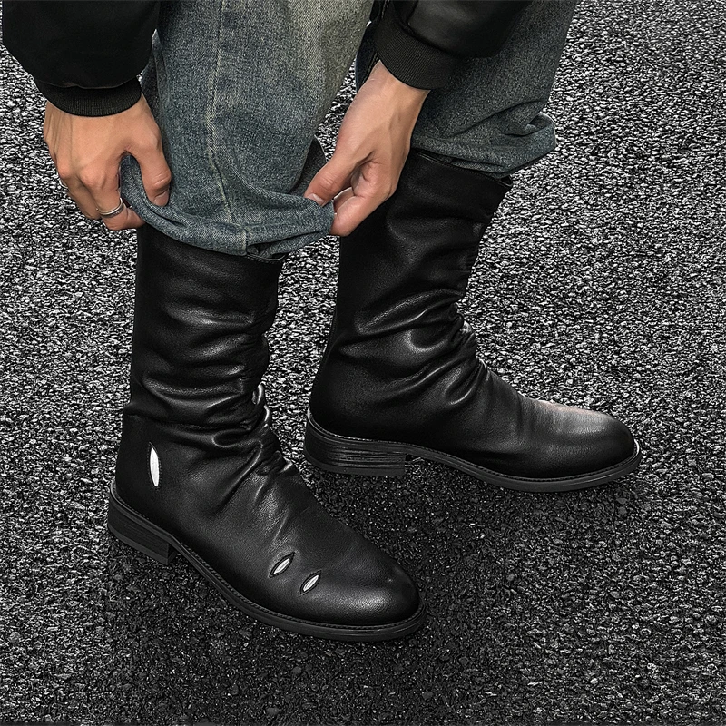 High End Men Ins Style Soft Surface Wrinkled Boots Soft French Retro Commuting Daily Fashion Trend High Top Boots
High End Men Ins Style Soft Surface Wrinkled Boots Soft French Retro Commuting Daily Fashion Trend High Top Boots