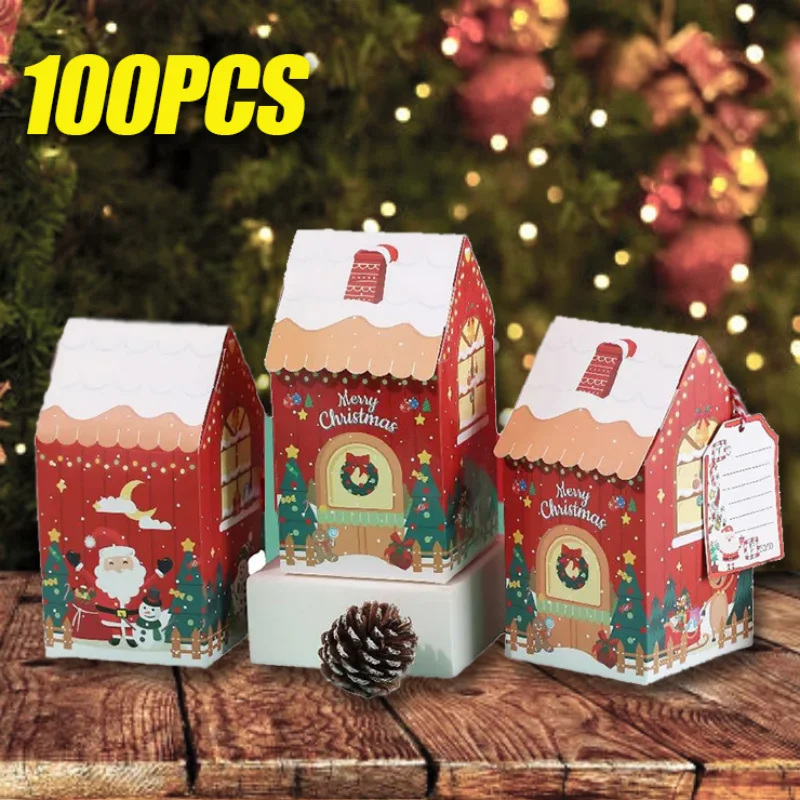 100PCS Christmas Candy Box House Shape Gift Box Christmas Decorations Party Candy Biscuit Box Wrapping Bags Gift Colour Box
100PCS Christmas Candy Box House Shape Gift Box Christmas Decorations Party Candy Biscuit Box Wrapping Bags Gift Colour Box