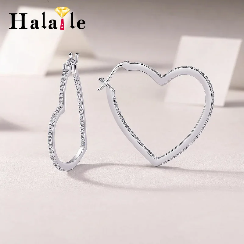 Серьги-кольца Halaile D цвета с муассанитом S925 из стерлингового серебра с сердечками и GRA, модные ювелирные изделия, женский изящный элегантный подарок
Серьги-кольца Halaile D цвета с муассанитом S925 из стерлингового серебра с сердечками и GRA, модные ювелирные изделия, женский изящный элегантный подарок
