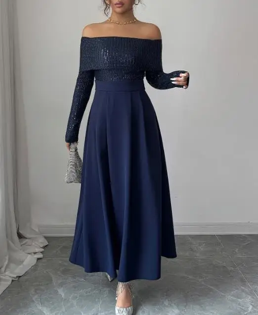 Women's Clothing 2025 Autumn Winter Elegant Patchwork Long Sleeved Long Skirt Dress Gorgeous Socialite Temperament Retro Dress
Women's Clothing 2025 Autumn Winter Elegant Patchwork Long Sleeved Long Skirt Dress Gorgeous Socialite Temperament Retro Dress