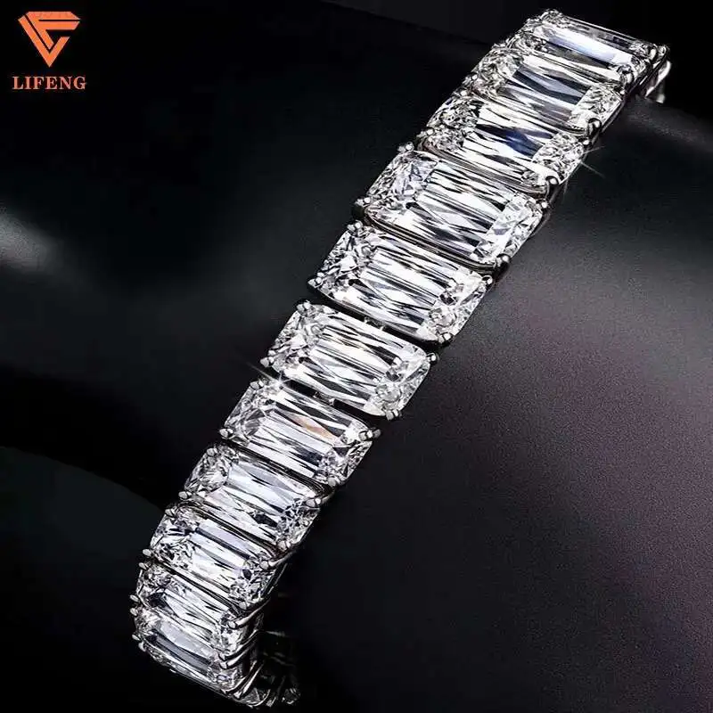 LiFeng Jewelry 925 Sterling Silver Tennis Chain Bracelet Hip Hop Style Baguette Moissanite Gift Main Material Gold Main Diamond
LiFeng Jewelry 925 Sterling Silver Tennis Chain Bracelet Hip Hop Style Baguette Moissanite Gift Main Material Gold Main Diamond