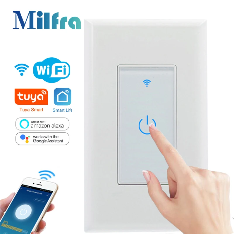 Tuya Wifi Touch Switch US Standard Smart Wall Light Switch 110-125V LED Smart Life App Voice Remote Control Home DIY Automation
Tuya Wifi Touch Switch US Standard Smart Wall Light Switch 110-125V LED Smart Life App Voice Remote Control Home DIY Automation
