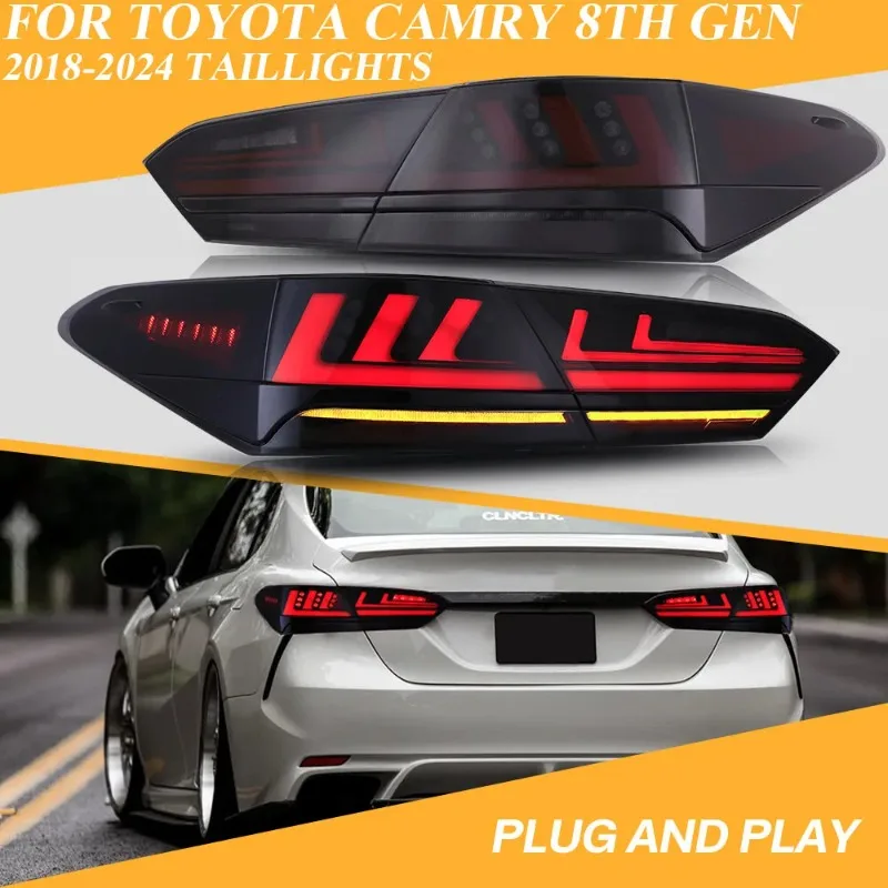For Toyota Camry 2018-2024 LED Tail Lights Pair Smoke Lens Sequential Rear Lamps Left & Right Direct Replacement
For Toyota Camry 2018-2024 LED Tail Lights Pair Smoke Lens Sequential Rear Lamps Left & Right Direct Replacement