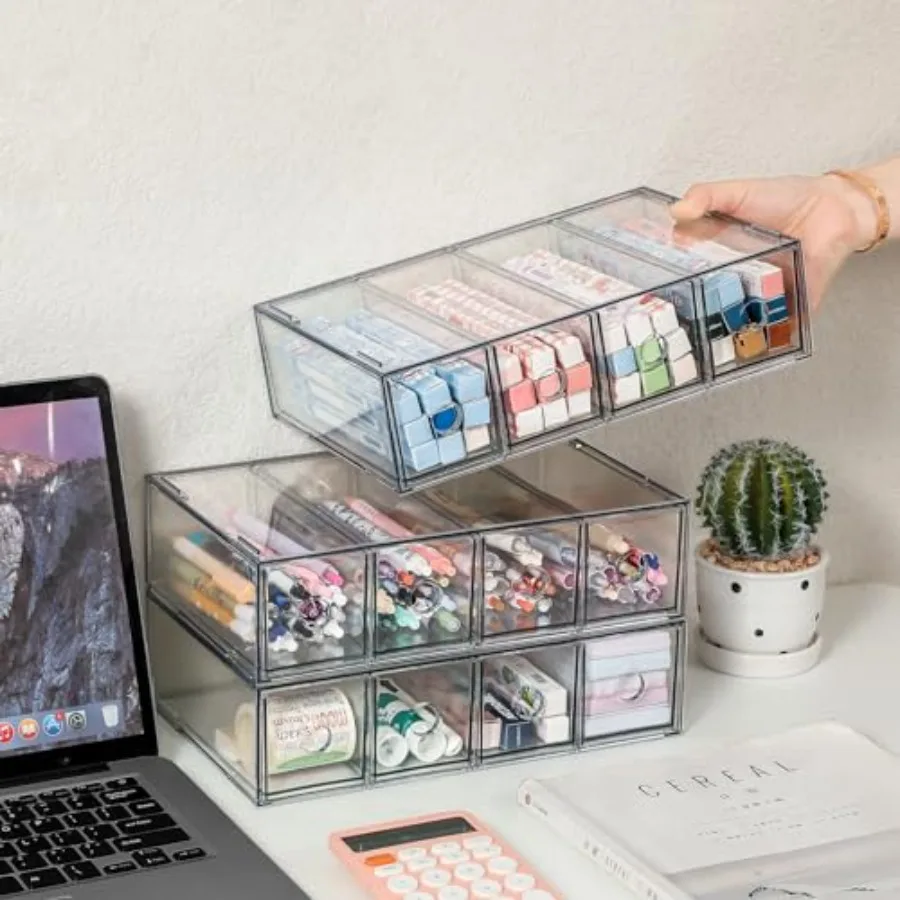 Stackable Organizer Acrylic Storage Drawers, Suitable for Desktop Storage, Office Supplies, Cosmetics, Stationery, Jewelry, Acc
Stackable Organizer Acrylic Storage Drawers, Suitable for Desktop Storage, Office Supplies, Cosmetics, Stationery, Jewelry, Acc