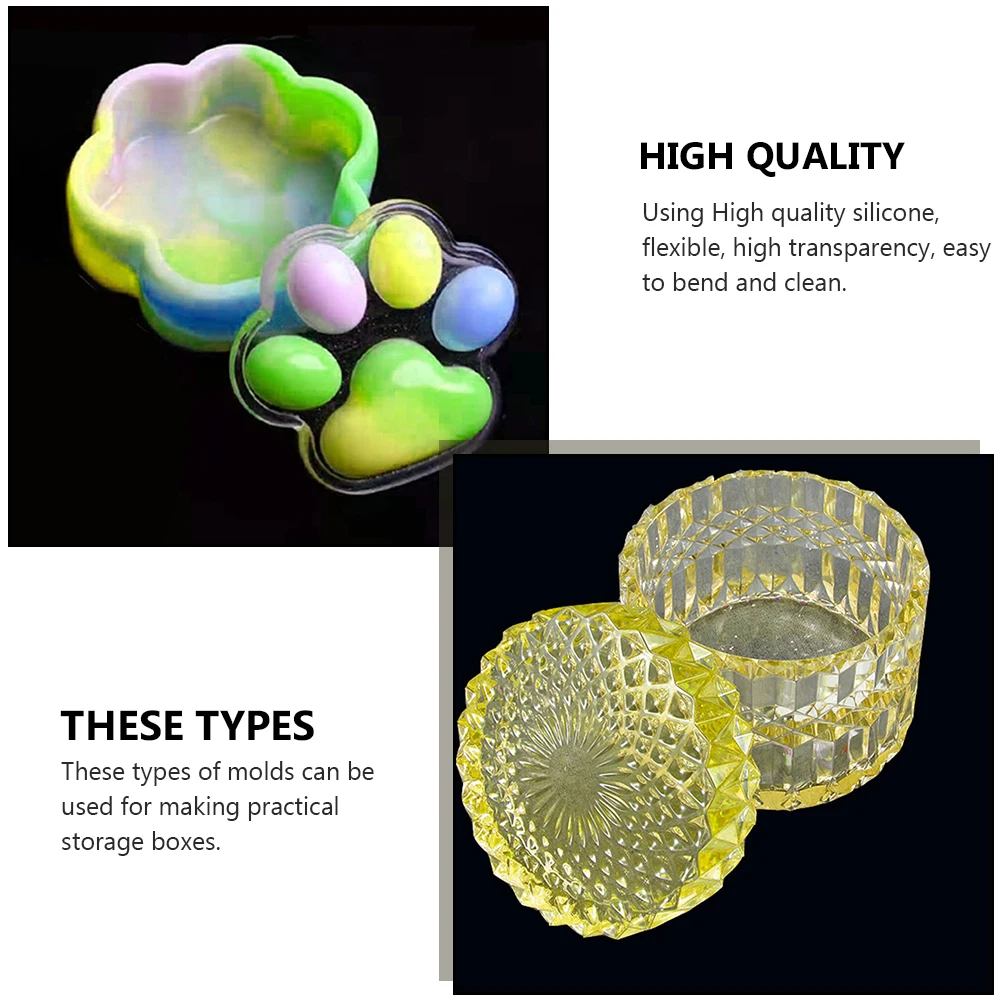 2 Sets Jewelry Box Mold Cat Paw Shape High Quality Silicone Flexible Transparent Easy Gifts Storage Container DIY
2 Sets Jewelry Box Mold Cat Paw Shape High Quality Silicone Flexible Transparent Easy Gifts Storage Container DIY